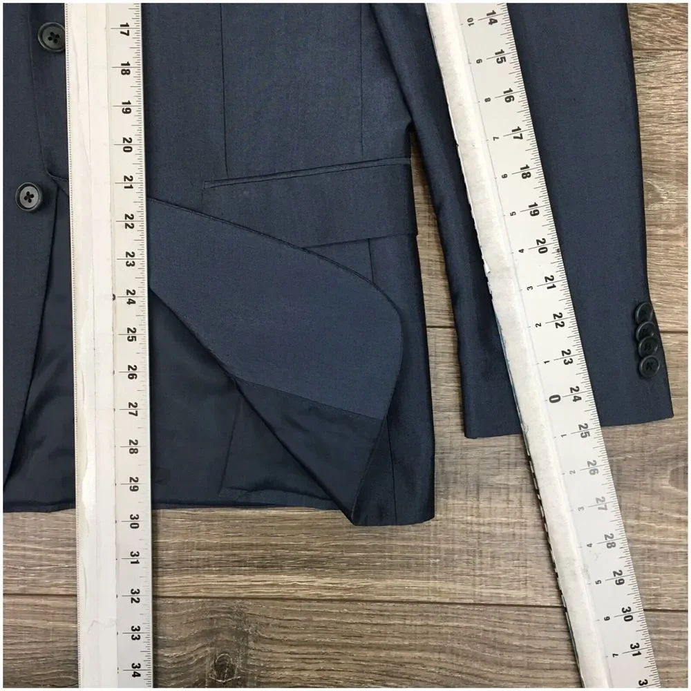 JOHN VARVATOS Mens Blazer Sport Coat Casual Jacket Size 38R Two Button Blue Suit